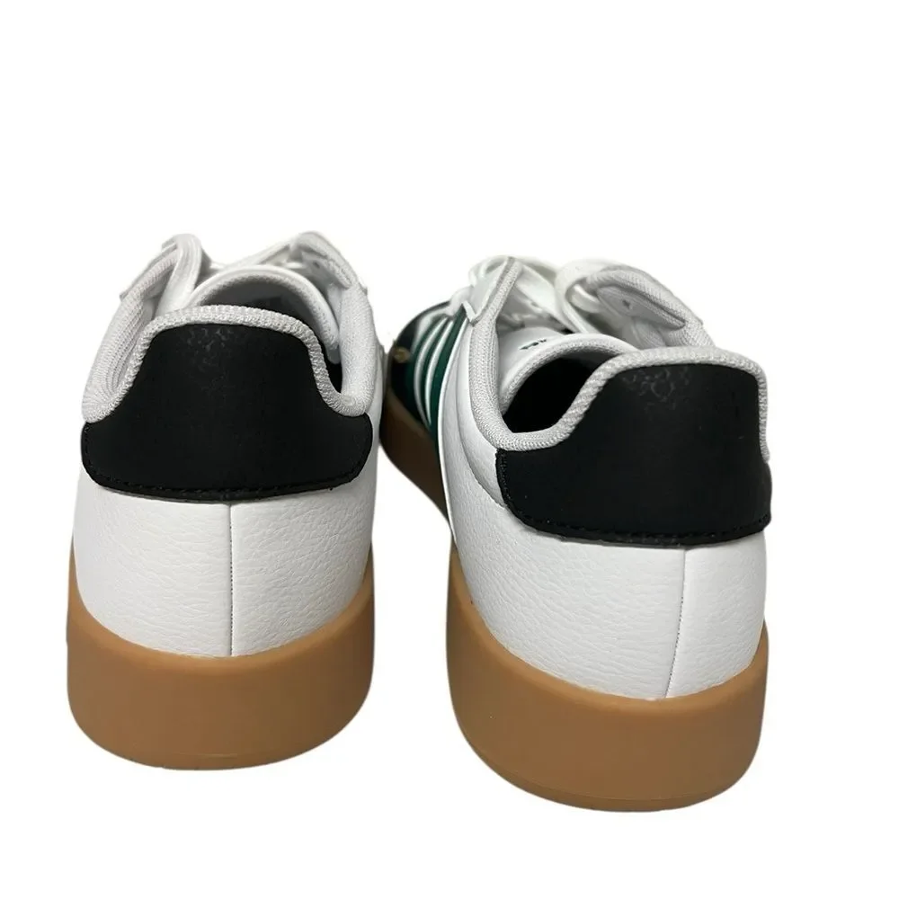 New Adidas Barreda White Leather Green Stripes Gum Sole Men 7.5 / Women’s 8.5